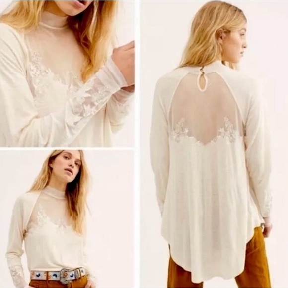 Free People | Saheli Embroidered Long Sleeve Boho Top Small - Picture 1 of 11